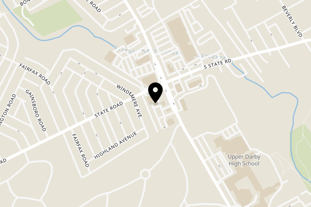 Map showing the location of Civera's Deli & Grill on 2214 State Rd in Drexel Hill